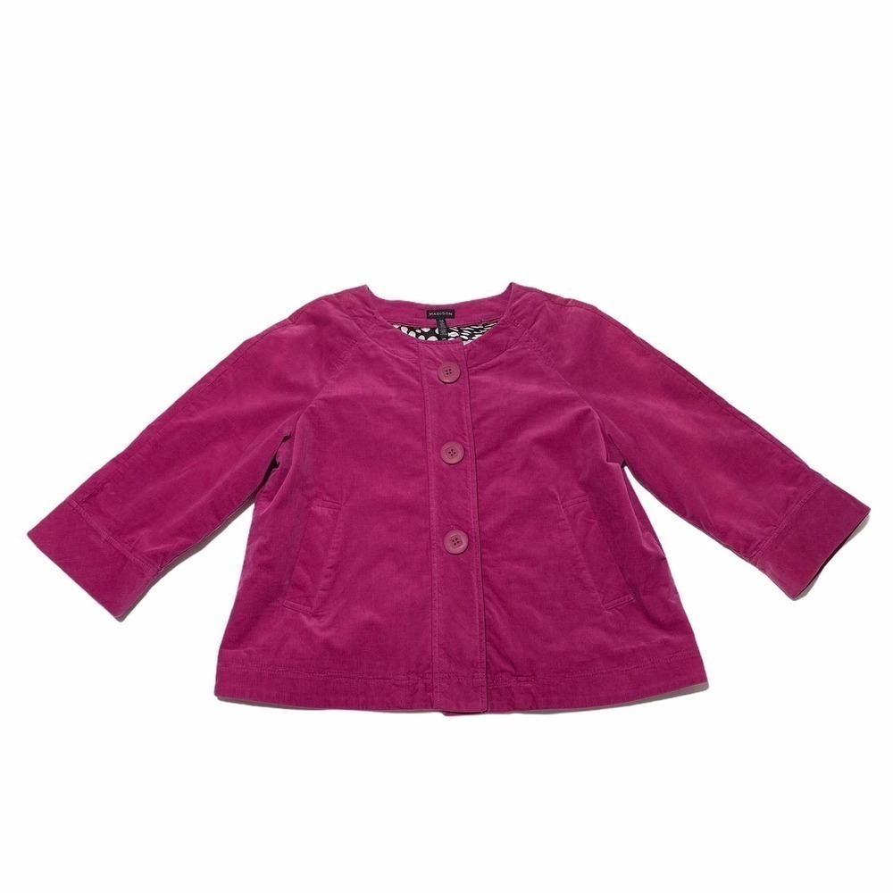 Madison Button Down Maroon Jacket Size Medium - image 7